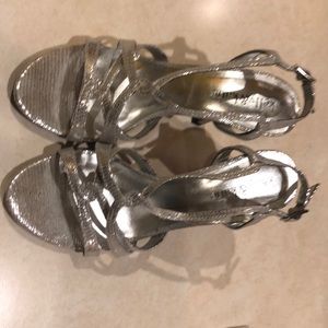 Kelly & Katie  2” High Heel Sandal Silver